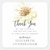 Moderne Waterverf Floral Botanische Memorial Bedan Vierkante Sticker (Voorkant)