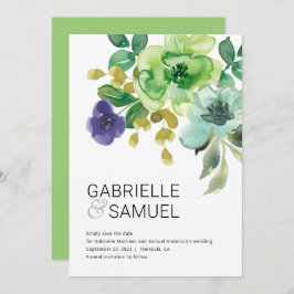 Moderne Waterverf Floral Bouquet Save The Date