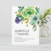 Moderne Waterverf Floral Bouquet Save The Date (Staand voorkant)