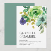 Moderne Waterverf Floral Bouquet Save The Date (Voorkant / Achterkant)