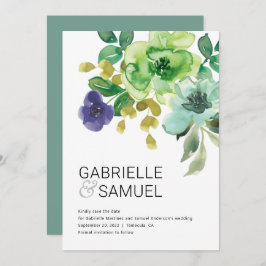 Moderne Waterverf Floral Bouquet Save The Date
