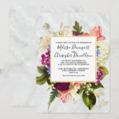 Moderne Waterverf Floral Bouquet Wedding Kaart (Voorkant / Achterkant)