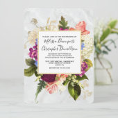 Moderne Waterverf Floral Bouquet Wedding Kaart (Staand voorkant)