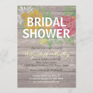 Moderne Waterverf Floral Bridal Shower Invitations Kaart