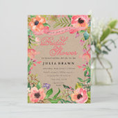 Moderne Waterverf Floral Bridal Shower Kaart (Staand voorkant)