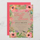 Moderne Waterverf Floral Bridal Shower Kaart (Voorkant / Achterkant)
