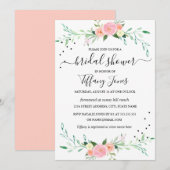 Moderne Waterverf Floral Bridal Shower Kaart (Voorkant / Achterkant)