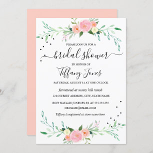 Moderne Waterverf Floral Bridal Shower Kaart