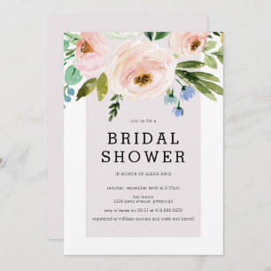 Moderne Waterverf Floral Bridal Shower Kaart