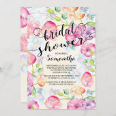 Moderne Waterverf Floral Bridal Shower Kaart (Voorkant / Achterkant)