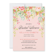 MODERNE WATERVERF FLORAL brudal doucheuitnodiging