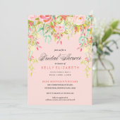 MODERNE WATERVERF FLORAL brudal doucheuitnodiging Kaart (Staand voorkant)