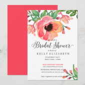 MODERNE WATERVERF FLORAL brudal doucheuitnodiging Kaart (Voorkant / Achterkant)