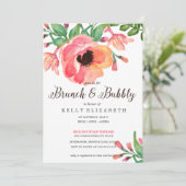 MODERNE WATERVERF FLORAL brudal doucheuitnodiging Kaart (Staand voorkant)