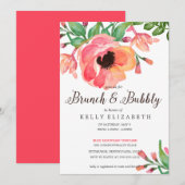 MODERNE WATERVERF FLORAL brudal doucheuitnodiging Kaart (Voorkant / Achterkant)