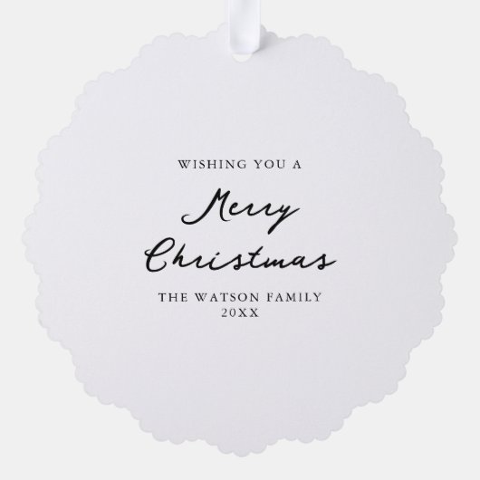 Moderne Waterverf Floral Christmas Foto Ornament Kaart (Achterkant)