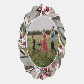 Moderne Waterverf Floral Christmas Foto Ornament Kaart (Rechts)