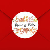 Moderne Waterverf Floral Custom Bruiloft Ronde Sticker