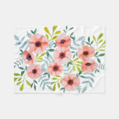 Moderne Waterverf - Floral design Fleece Deken (Voorkant (Horizontaal))