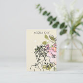 Moderne Waterverf Floral Earring Display Kaart Visitekaartje (Staand voorkant)