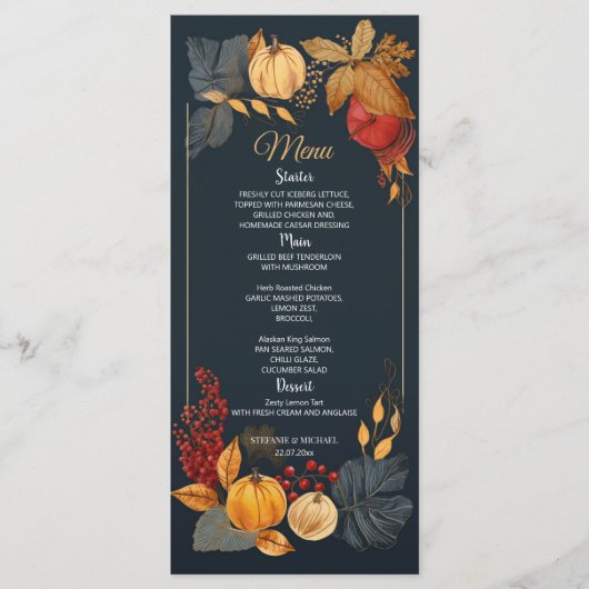 Moderne Waterverf Floral Elegant Bruiloft Menu (Voorkant)