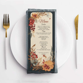 Moderne Waterverf Floral Elegant Bruiloft Menu