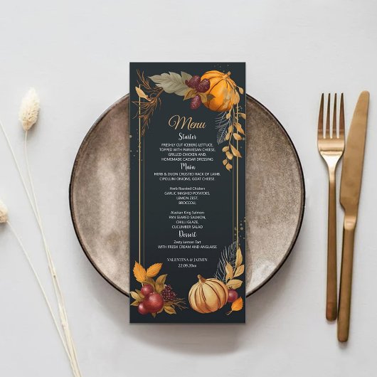 Moderne Waterverf Floral Elegant Bruiloft Menu
