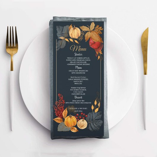 Moderne Waterverf Floral Elegant Bruiloft Menu