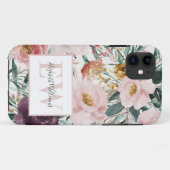 Moderne waterverf floral elegant script Case-Mate iPhone case (Achterkant (horizontaal))