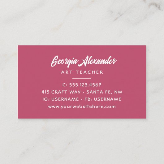 Moderne Waterverf Floral Florist Business C Visitekaartje (Achterkant)