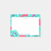 Moderne Waterverf Floral Fuchsia op maat Post-it® Notes (Voorkant)