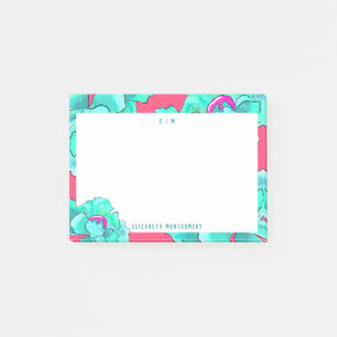 Moderne Waterverf Floral Fuchsia op maat Post-it® Notes
