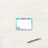 Moderne Waterverf Floral Fuchsia op maat Post-it® Notes (Op bureau)