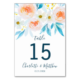 Moderne Waterverf Floral gepersonaliseerde bruilof Kaart