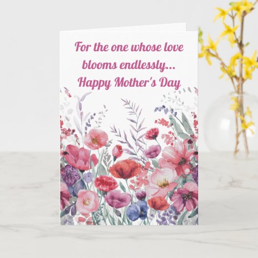 Moderne Waterverf Floral gepersonaliseerde Moederd Kaart (Gele Bloem)