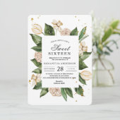 Moderne Waterverf Floral Green & Yellow Lijst Kaart (Staand voorkant)