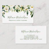 Moderne Waterverf Floral Greenery Visitekaartje (Voorkant / Achterkant)
