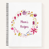 Moderne Waterverf - Floral grote aangepaste tekst  Notitieboek (Voorkant)