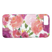 Moderne Waterverf Floral iPhone 7 Hoesje (Achterkant (Horizontaal))