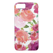 Moderne Waterverf Floral iPhone 7 Hoesje (Achterkant)