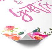 Moderne Waterverf Floral | Kaarten en cadeaubonnen Poster (Hoek)