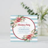 Moderne Waterverf Floral kerstfeest Kaart (Staand voorkant)