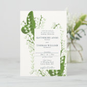 Moderne Waterverf Floral Lijst Lily Valley Wedding Kaart (Staand voorkant)