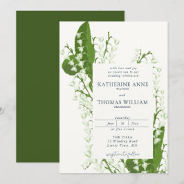 Moderne Waterverf Floral Lijst Lily Valley Wedding Kaart
