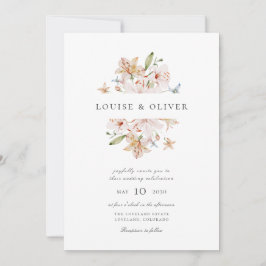 Moderne Waterverf Floral Lilies Wedding Kaart