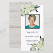 Moderne Waterverf "Floral Memorial" Bedankkaart (Voorkant / Achterkant)