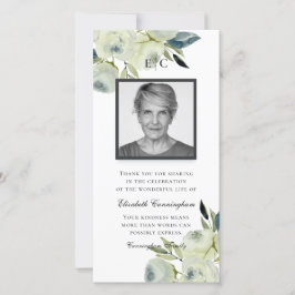 Moderne Waterverf "Floral Memorial" Bedankkaart