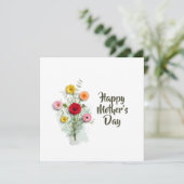 Moderne Waterverf Floral Moederdag op maat Kaart (Staand voorkant)