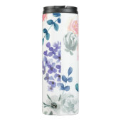 Moderne Waterverf Floral Monogram Thermosbeker (Achterkant)