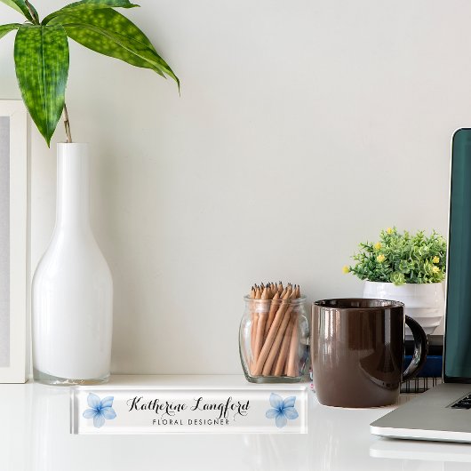 Moderne Waterverf Floral op maat Naambordje